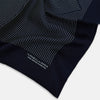 View 2 of product Navy and White Stripe Silk Pocket Square