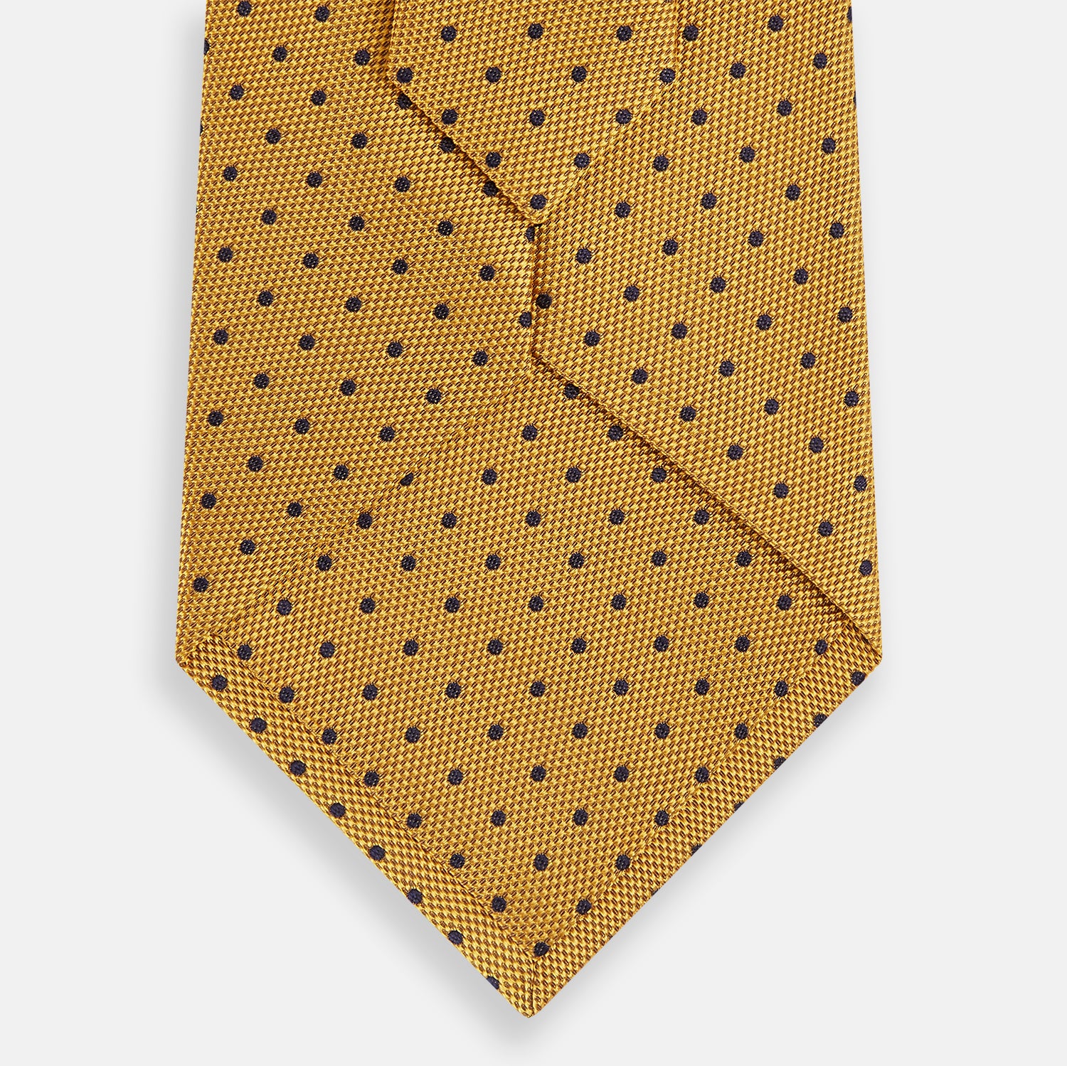 View 3 of product Navy and Yellow Micro Dot Silk Tie