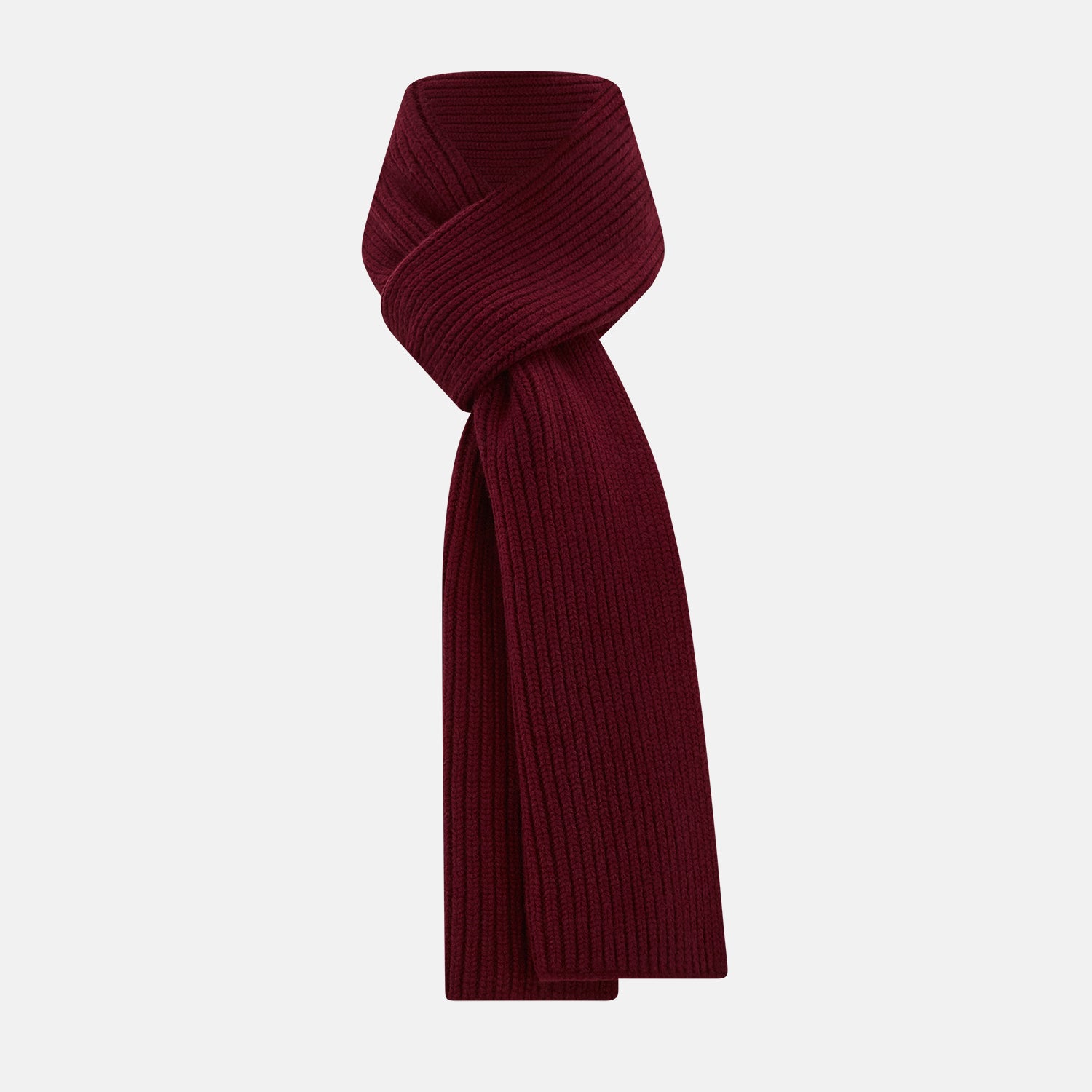 Image 1 of product Burgundy Rib-Knit Cashmere Scarf