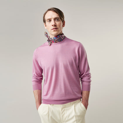 Pink Merino Kingston Crew Neck Jumper Image 4