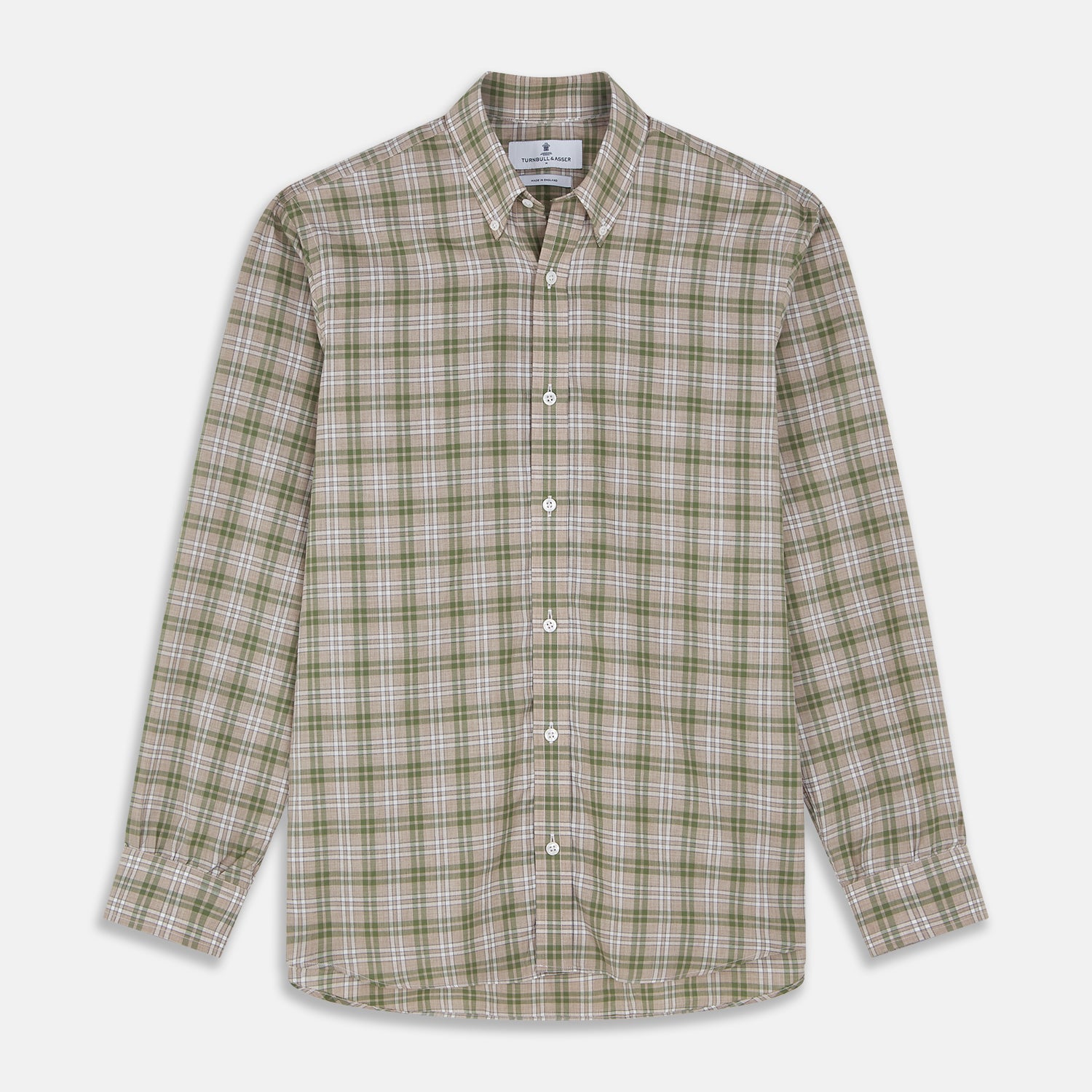 View 1 of product Green and Oatmeal Multi Check Cotton Weekend Fit Hayne Shirt