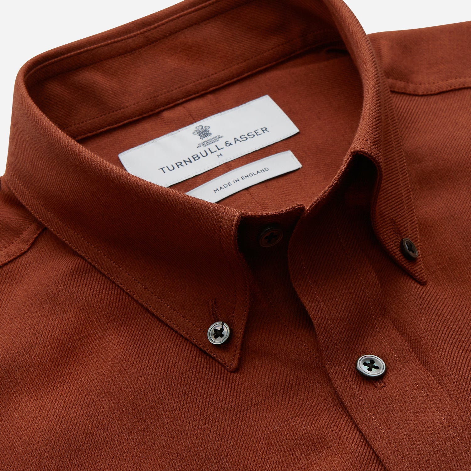 View 2 of product Burgundy Cotton and Cashmere Weekend Fit Shirt with Dorset Collar and 1-Button Cuffs