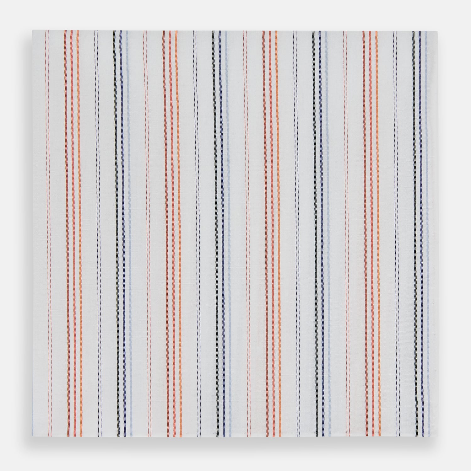 View 1 of product Hand Rolled Orange and Blue Multi Stripe Handkerchief