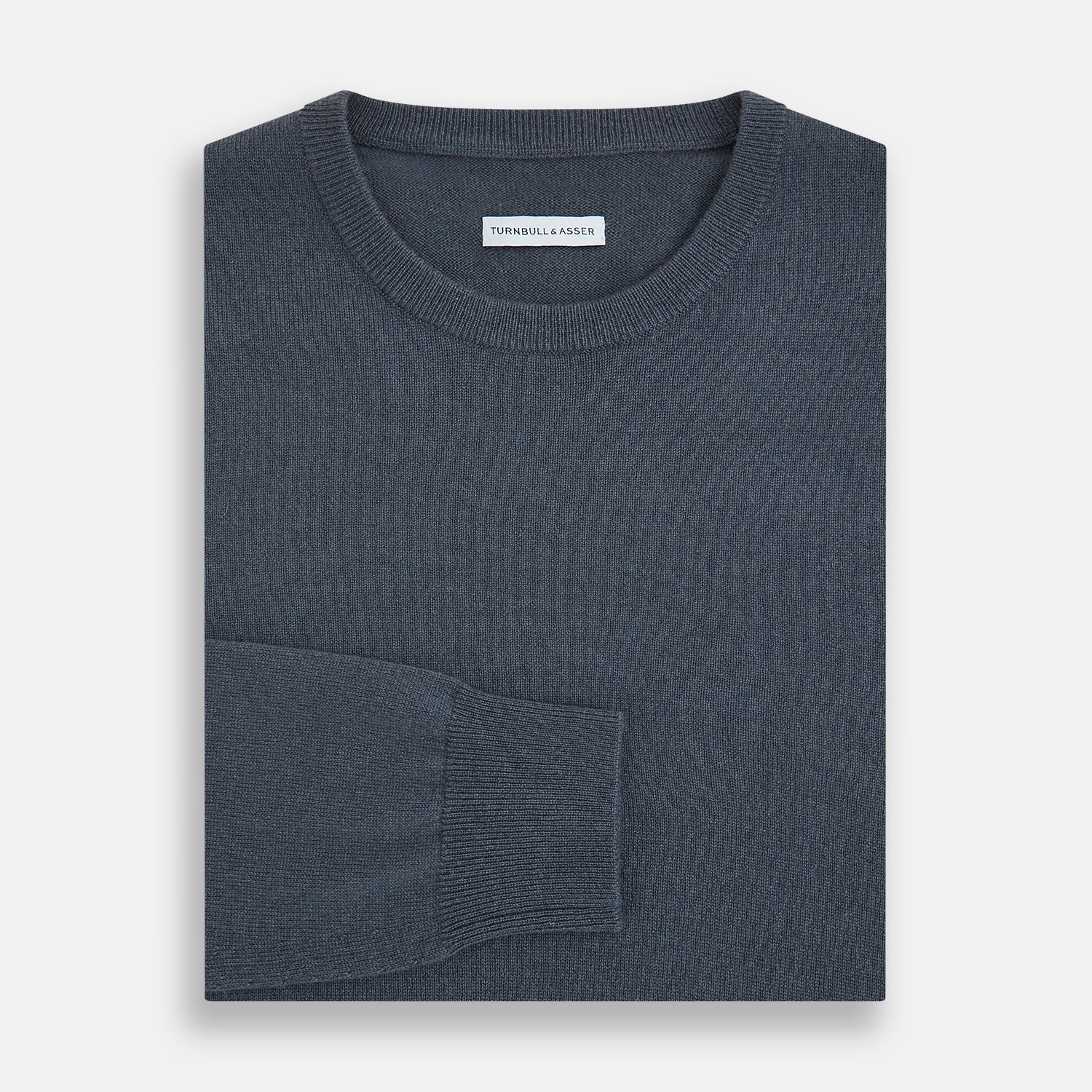 View 4 of product Grey Cashmere Round Neck Jumper