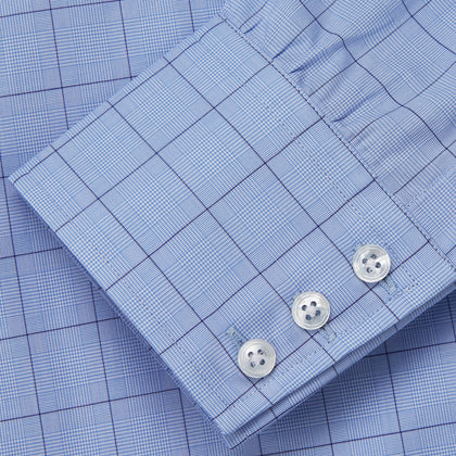 Blue Prince of Wales Check Mayfair Shirt Image 3