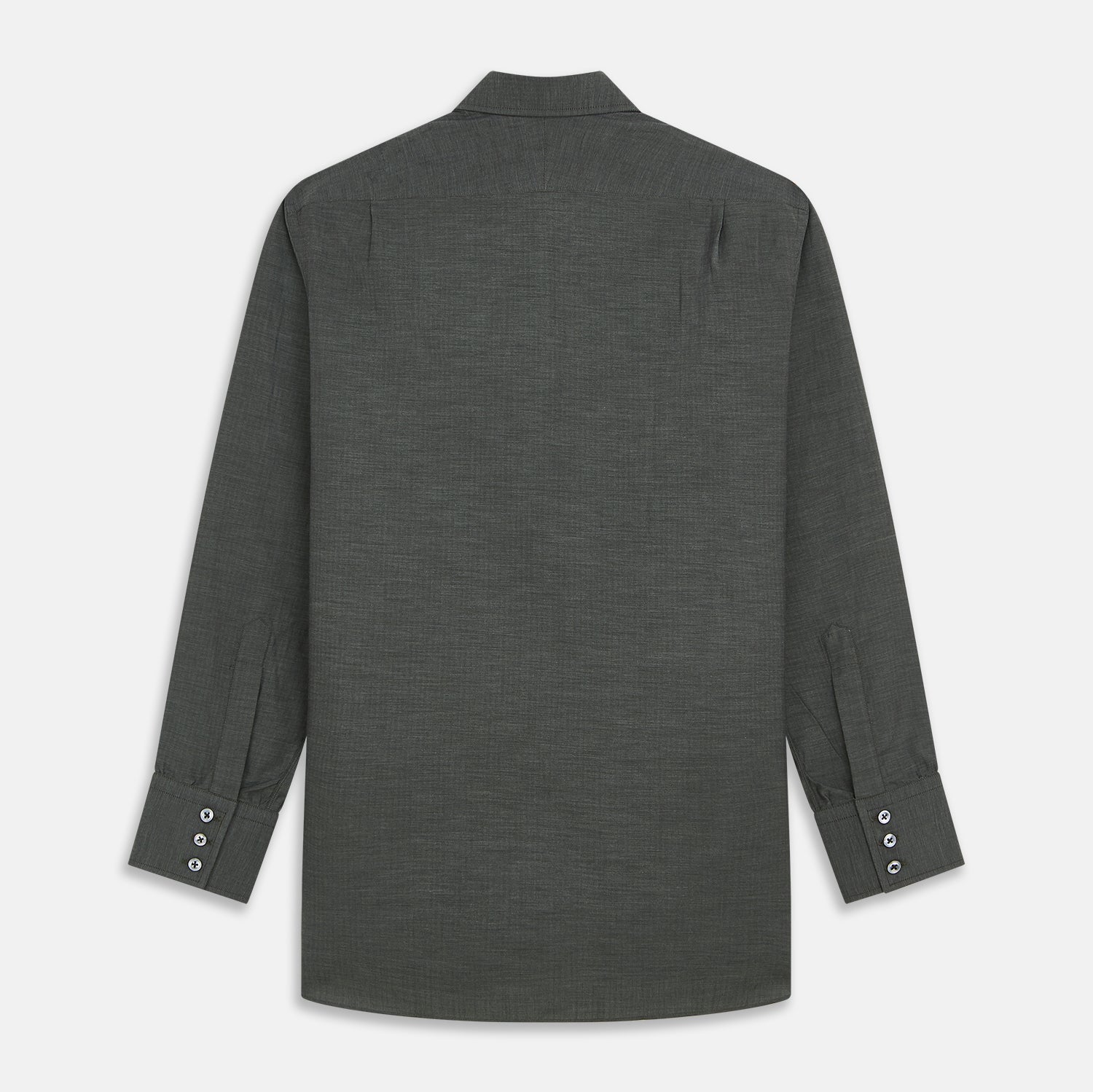 View 5 of product Dark Green Cotton Melange Regular Fit Mayfair Shirt
