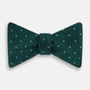 View 1 of product Forest Green and Sky Blue Spot Houndstooth Silk Bow Tie