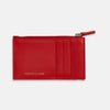 View 1 of product Red Leather Zip Coin and Card Holder