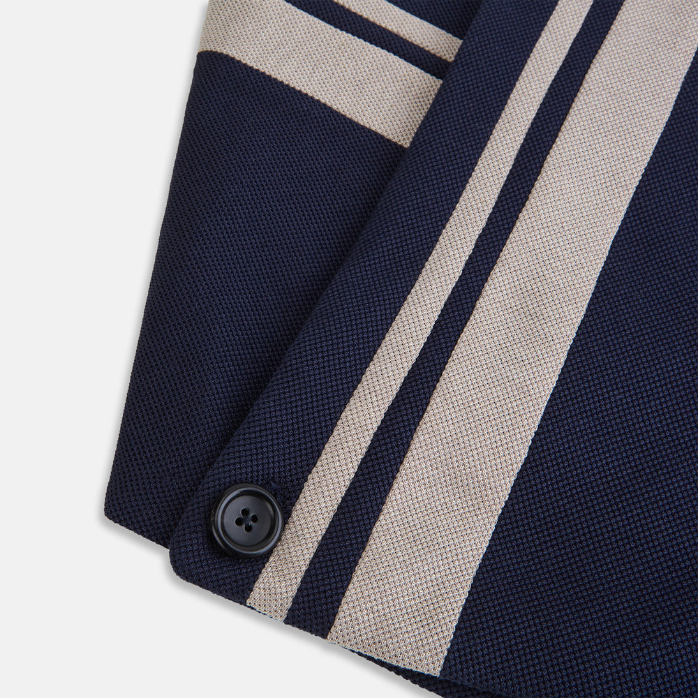 Navy and Sand Stripe Neck Warmer