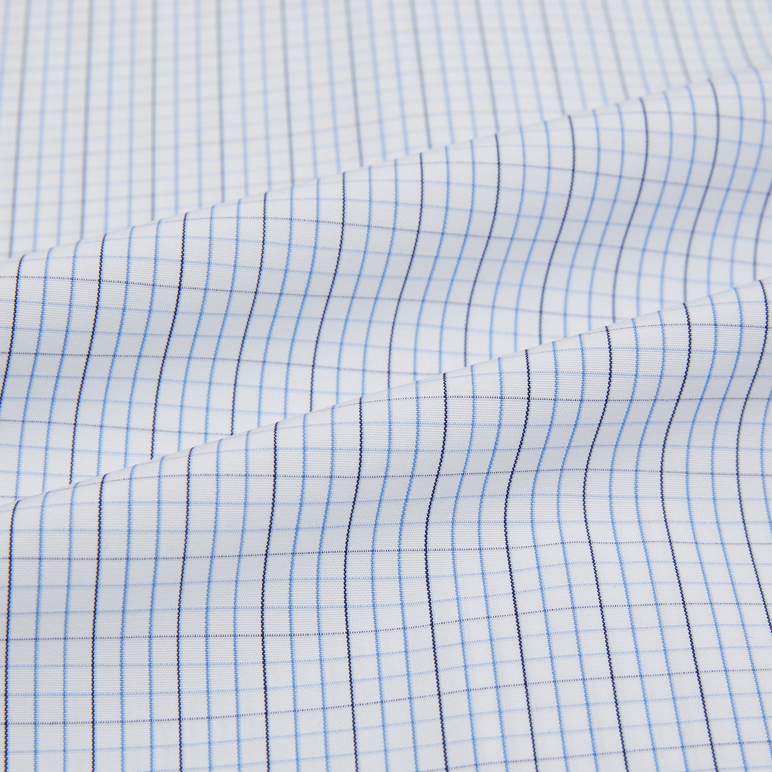 View 6 of product Pale Blue and Navy Grid Check Mayfair Shirt