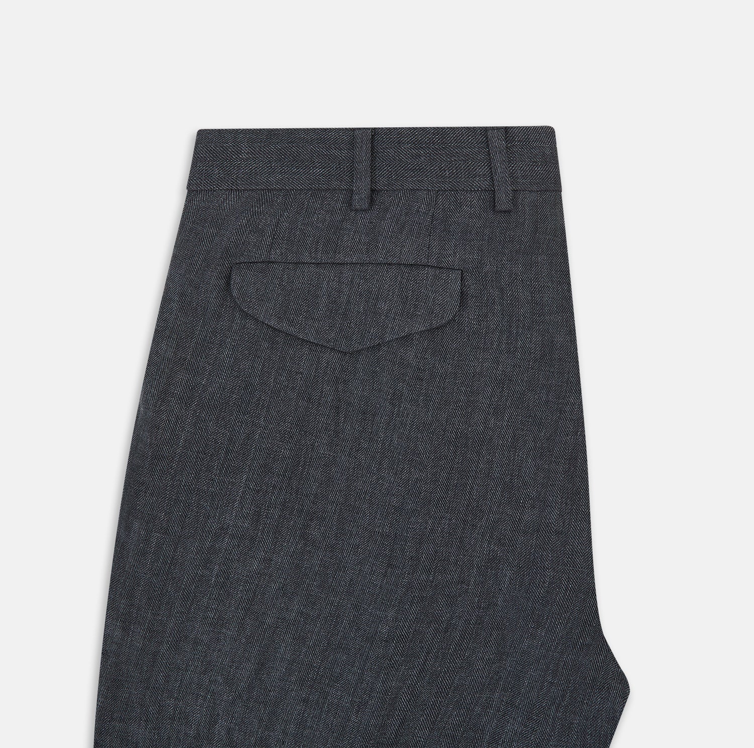 View 4 of product Ash Linen Herringbone Edmund Trousers
