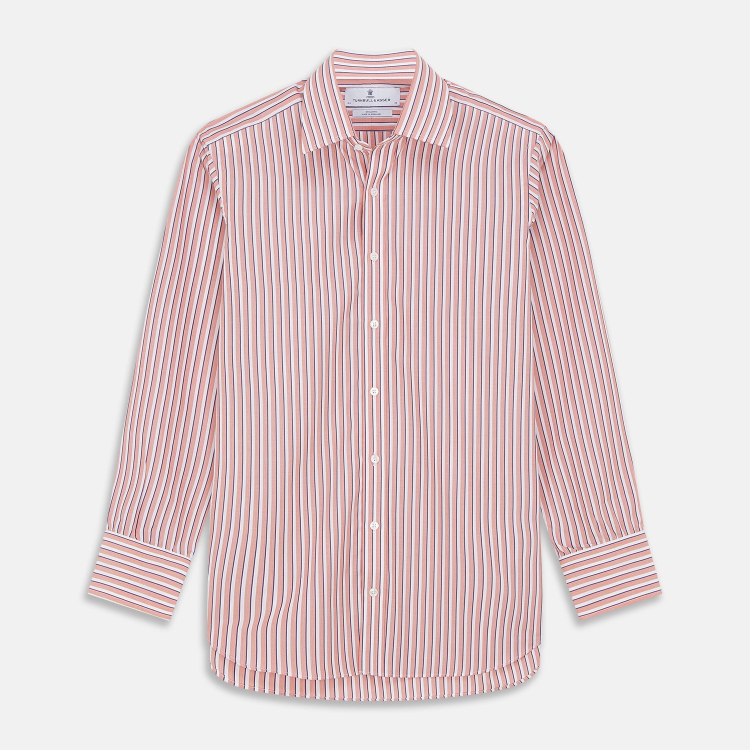 View 1 of product Orange and White Stripe Cotton Regular Fit Mayfair Shirt