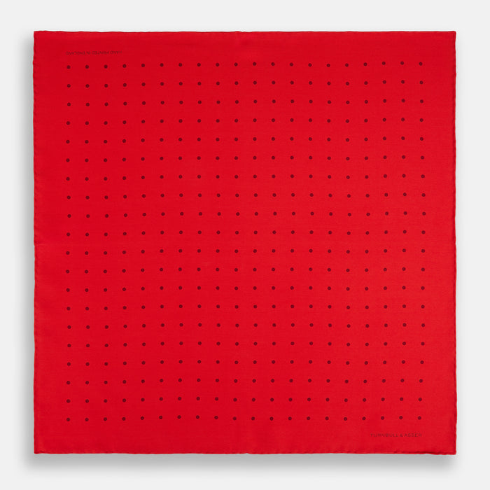 Red and Burgundy Spot Silk Pocket Square Image 3