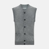 View 1 of product Ash Grey V-neck Sleeveless Cardigan