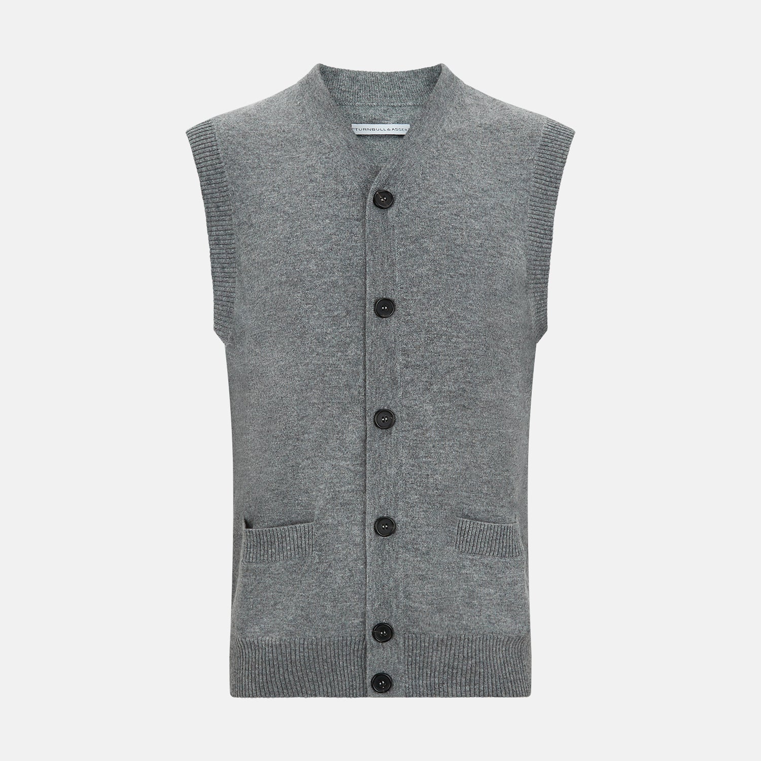 View 1 of product Ash Grey V-neck Sleeveless Cardigan