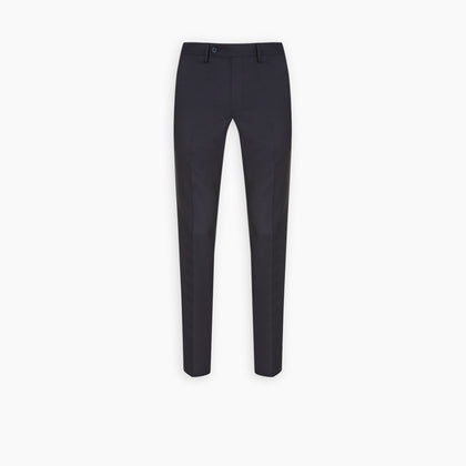 Navy Cotton  Trousers Image 2