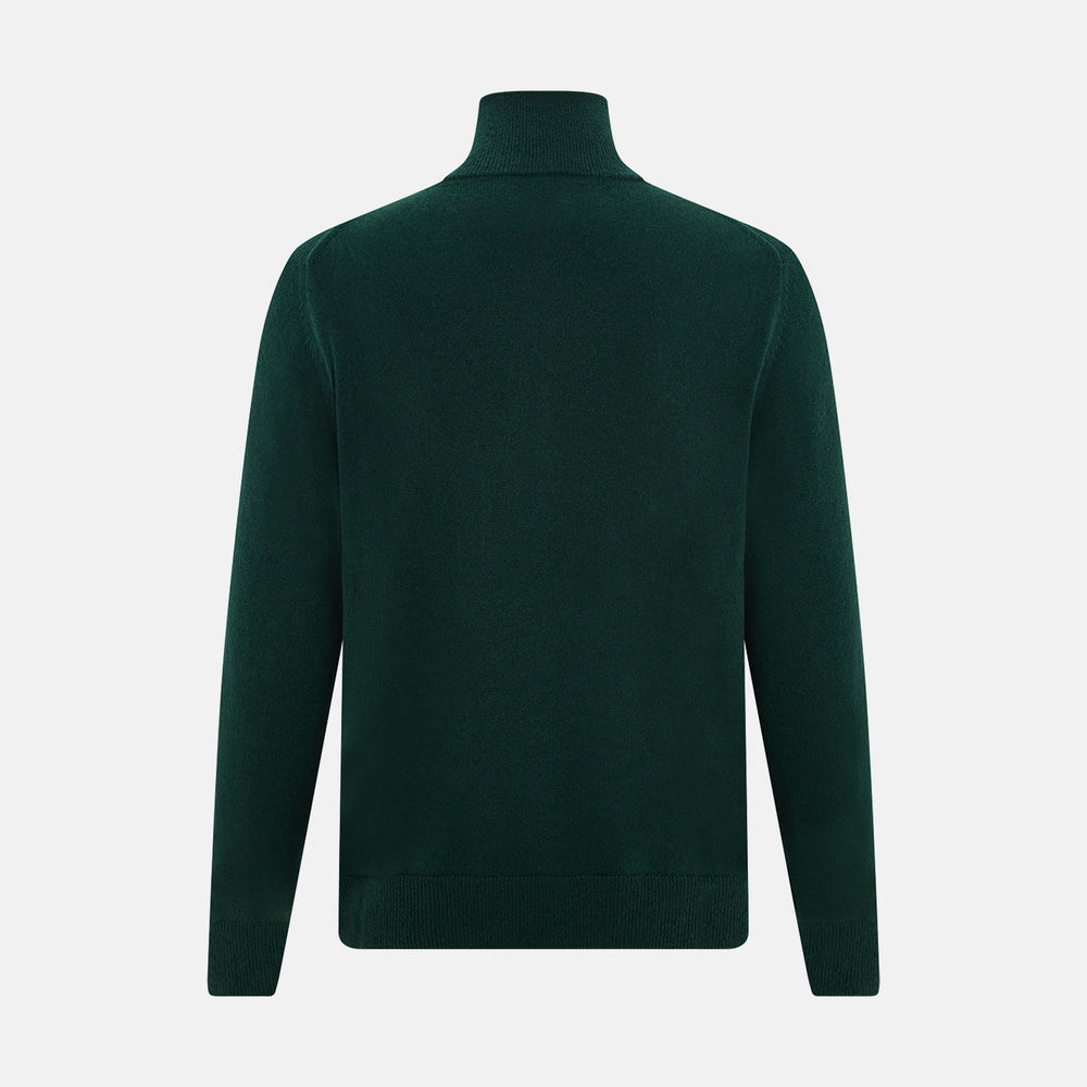 Forest Green Half-Zip Cashmere Jumper