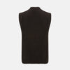 View 3 of product Brown Merino V-Neck Sleeveless Cardigan