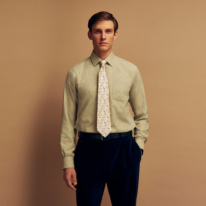 Soft Green Cashmerello Weekend Fit Finch Shirt Image 2