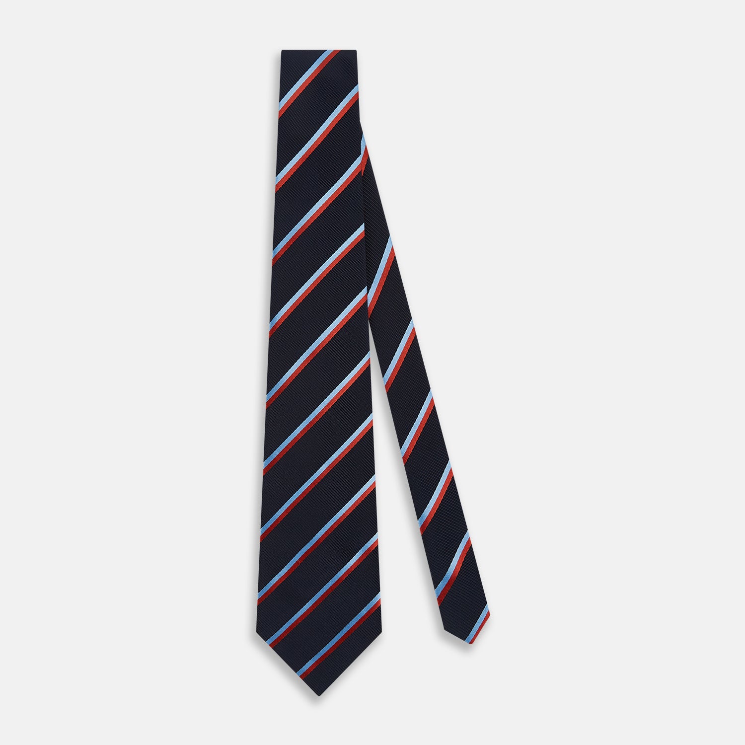 View 2 of product Red And Blue Stripe Silk Blend Tie