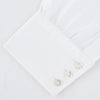 View 2 of product White Self-On-Self Herringbone Sea Island Quality Cotton Shirt with T&amp;A Collar and 3-Button Cuffs