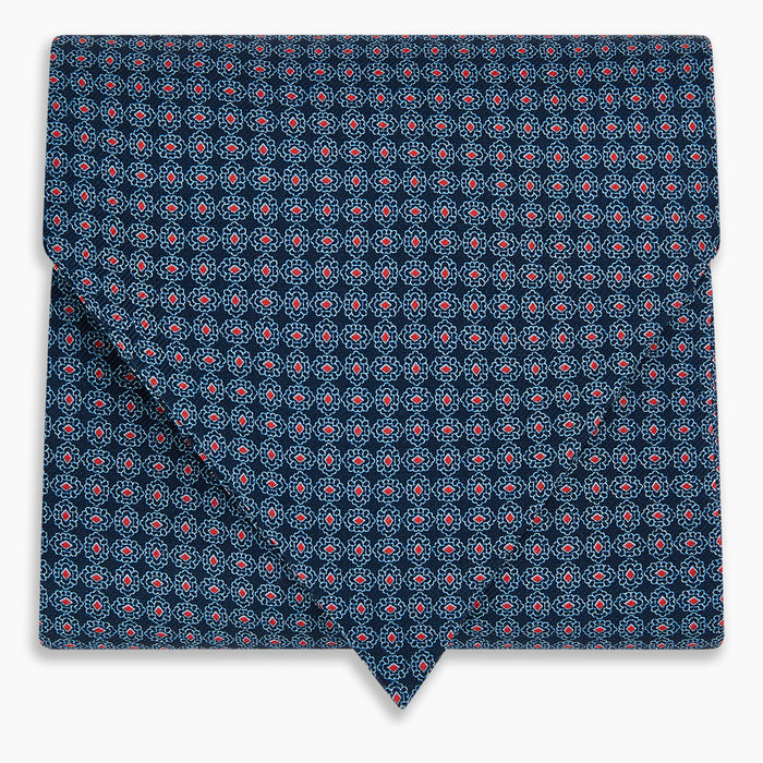 Navy and Red Rosette Cravat Image 4