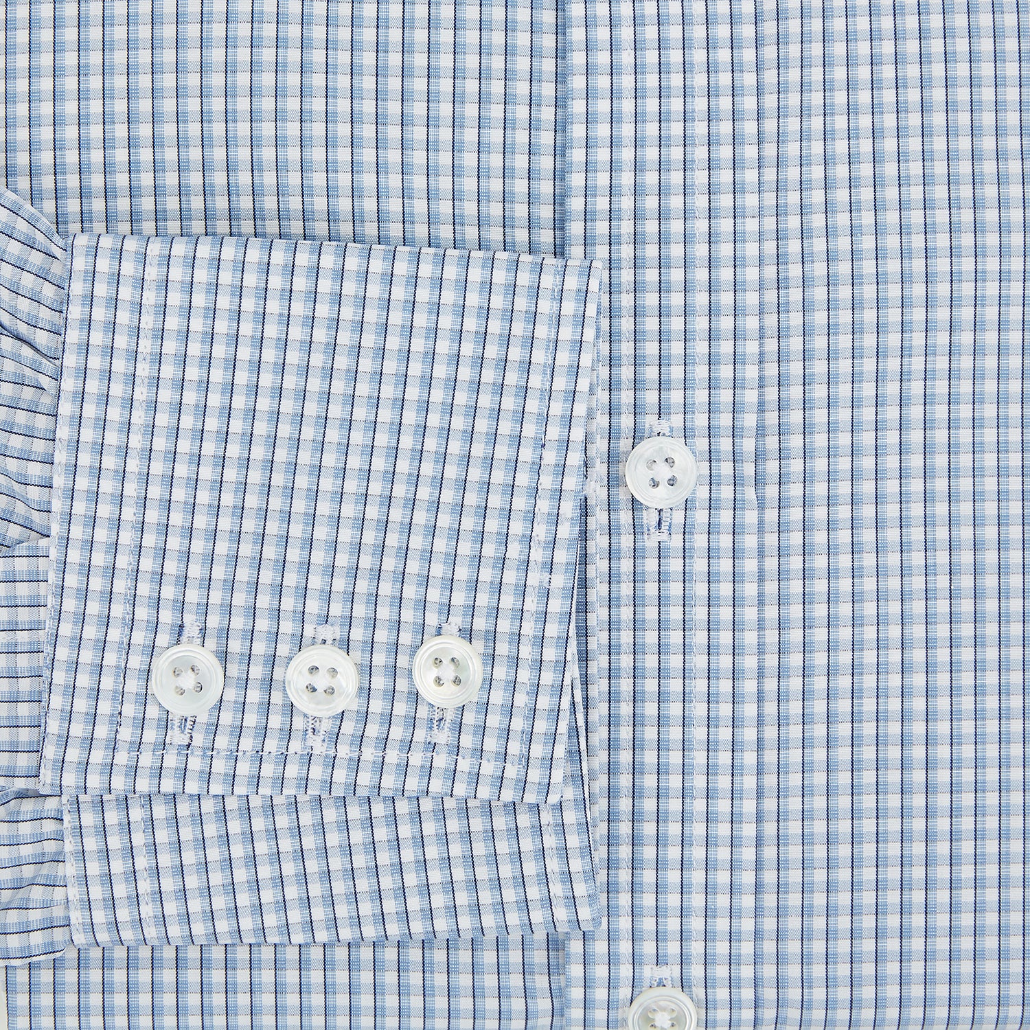View 4 of product Blue Micro Shadow Check Mayfair Shirt
