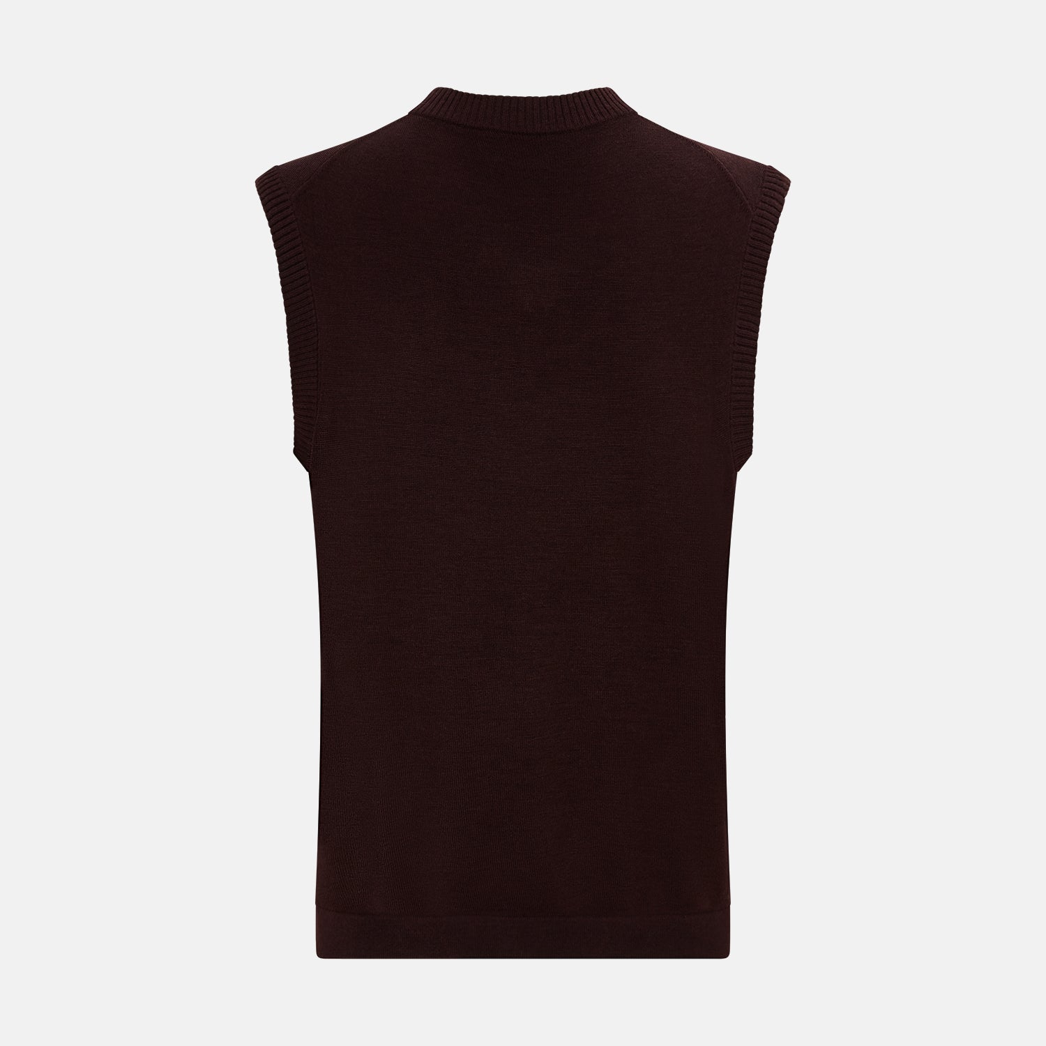 Burgundy Fine Merino V-Neck Vest