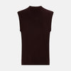 Burgundy Fine Merino V-Neck Vest