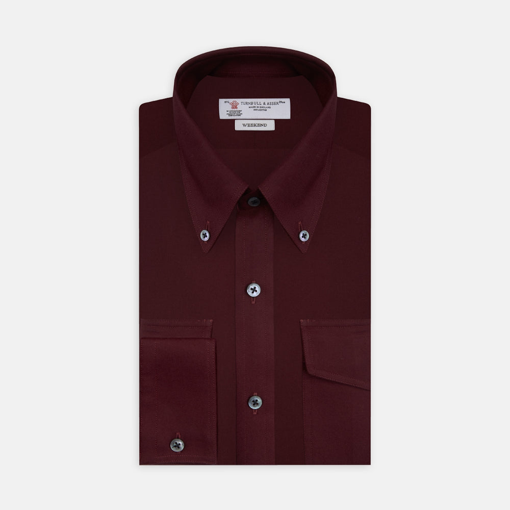 Burgundy Cashmerello Botton Down Shirt Turnbull & Asser US Burgundy Cashmerello Botton Down Shirt Turnbull & Asser US