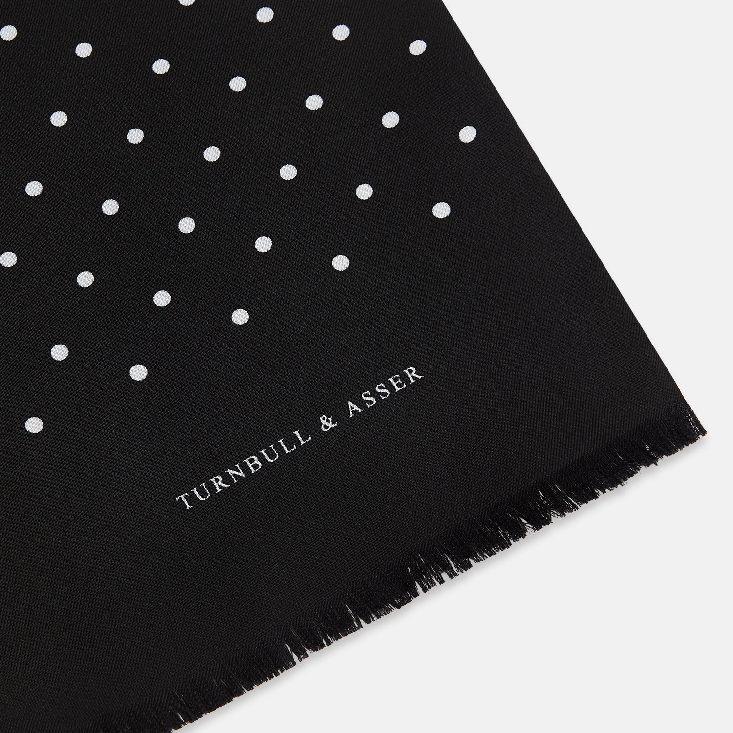View 2 of product Black and White Spotted Silk Scarf