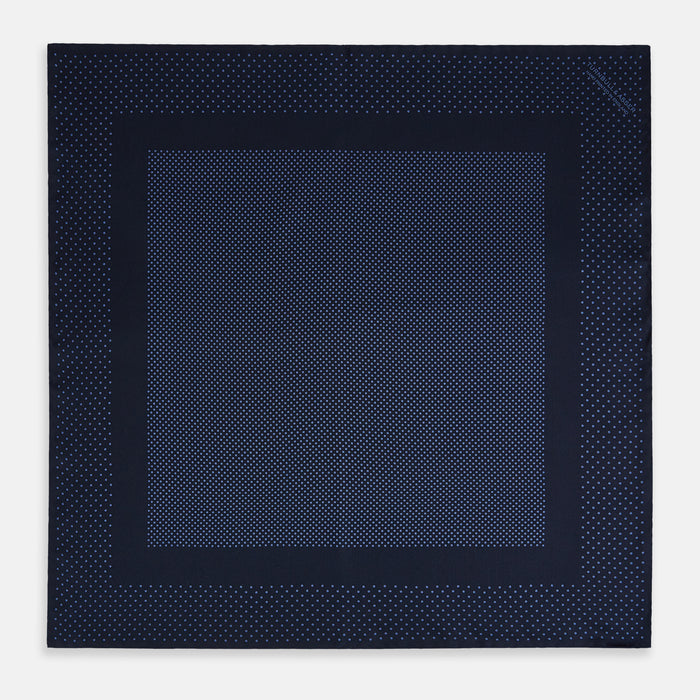 Midnight Blue Dot Silk Pocket Square Image 3