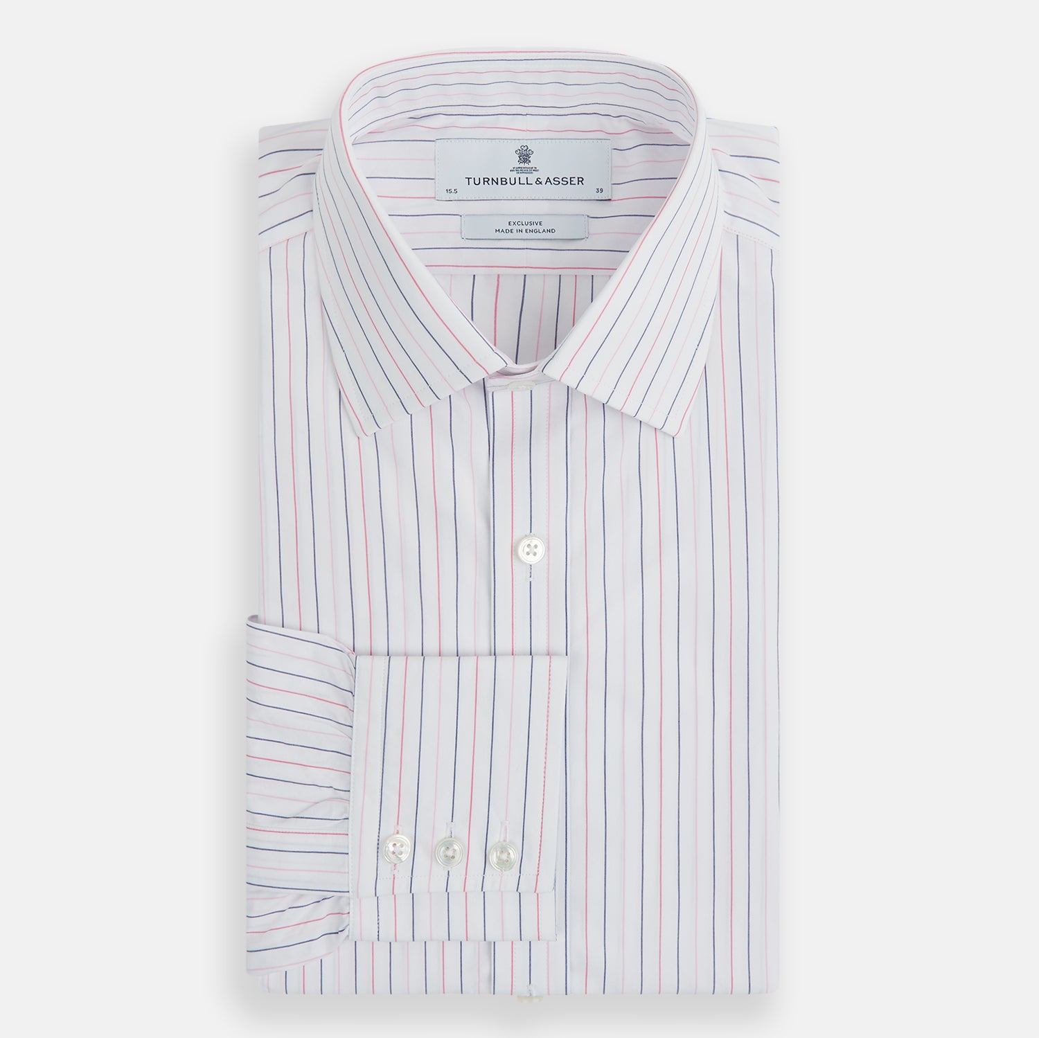 View 5 of product Pink and Blue Wide Pinstripe Mayfair Shirt