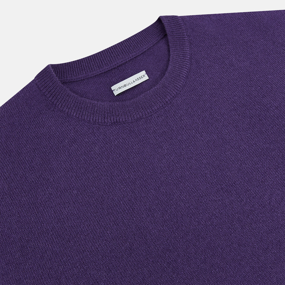 Purple Cashmere Round Neck Jumper