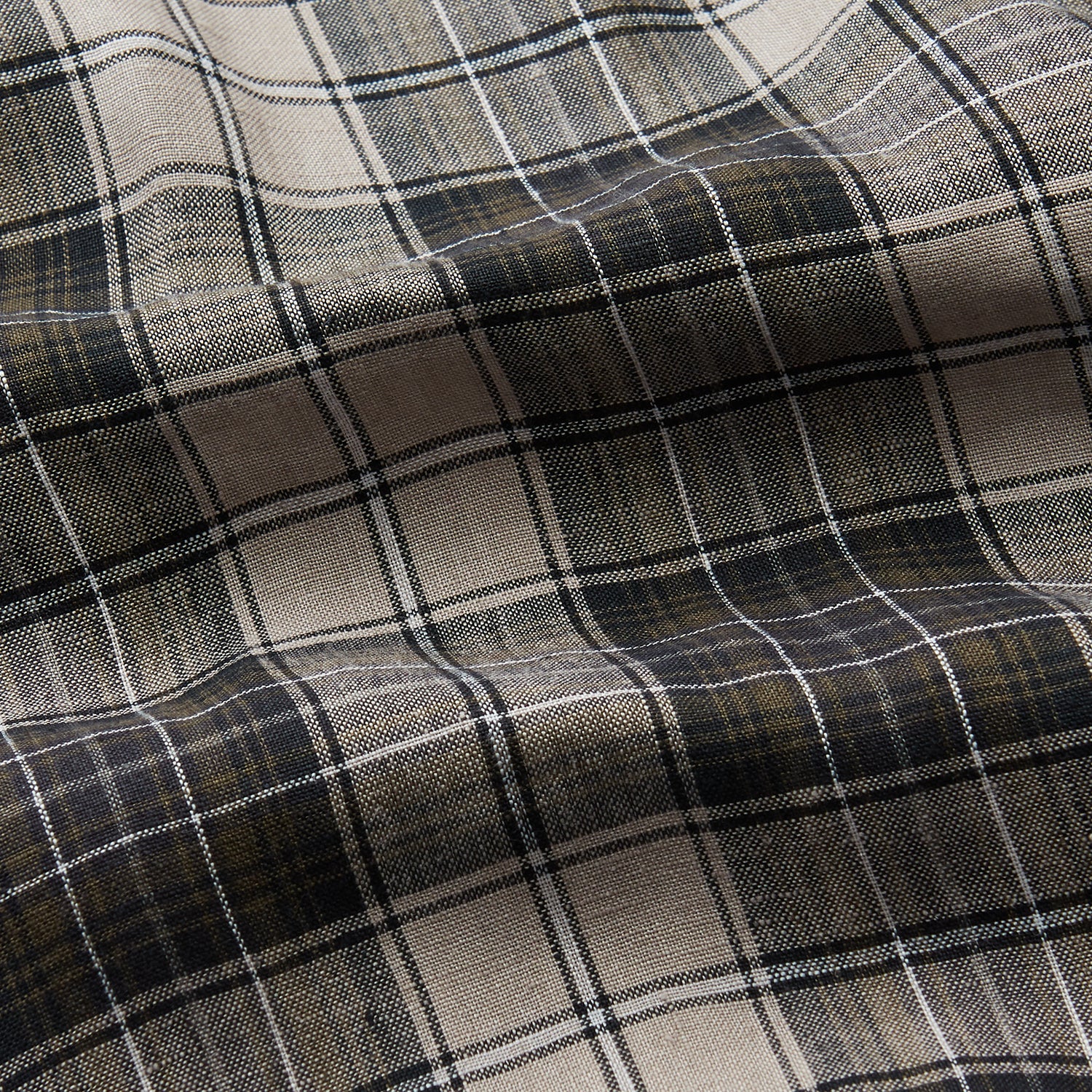 View 4 of product Brown Multi Check Linen Weekend Fit Unwin Shirt