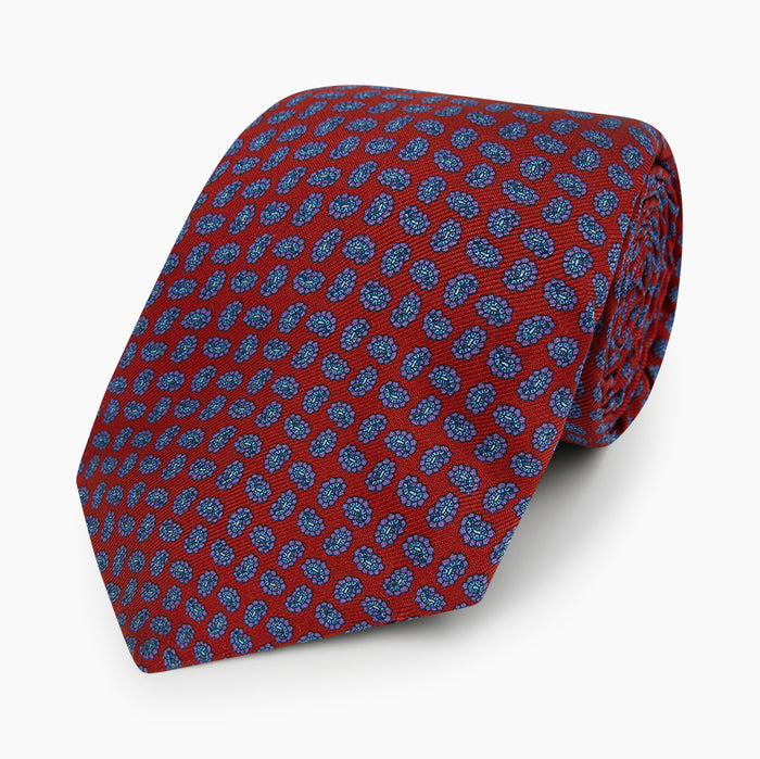 Red and Purple Miniature Paisley Silk Tie Image 4