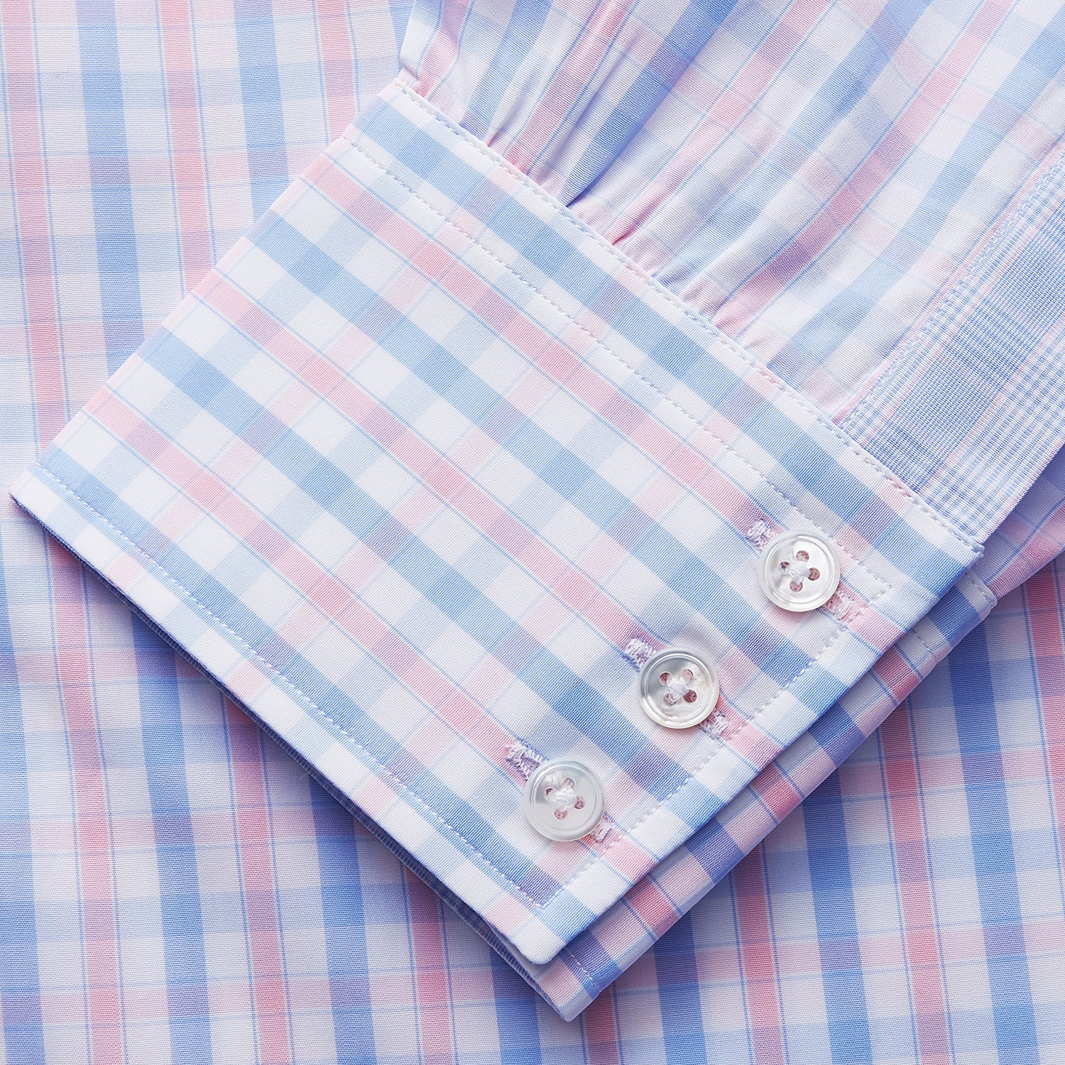 View 3 of product Red and Blue Multi Check Cotton RE-PURPOSE Mayfair shirt