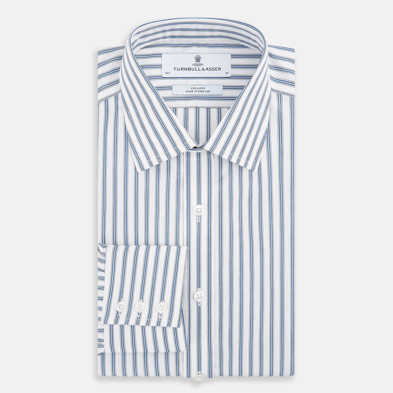 View 5 of product Blue Multi Wide Track Stripe Mayfair Shirt