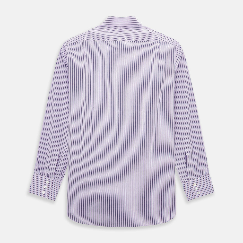 Lilac Ticking Stripe Mayfair Shirt
