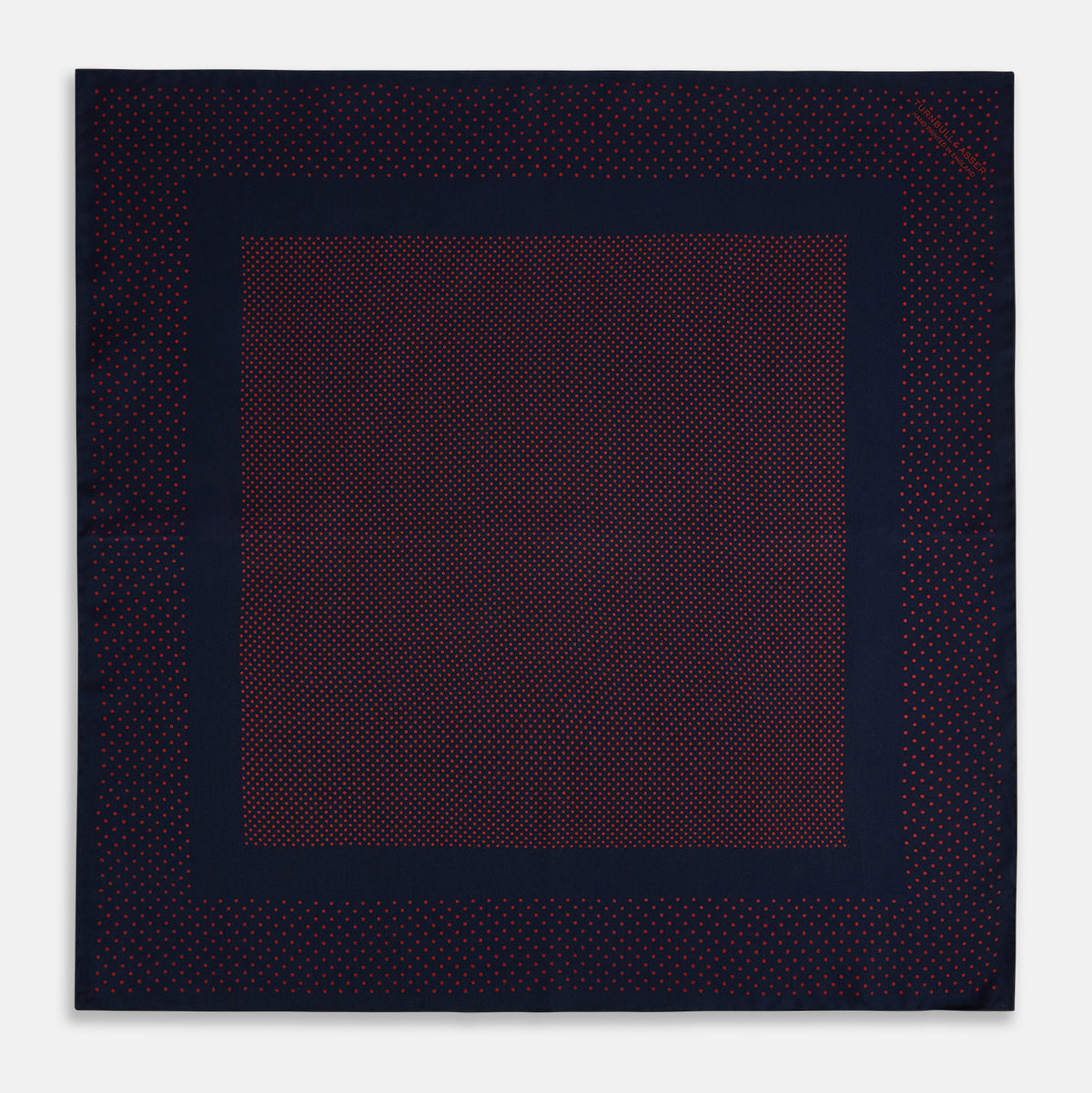 Navy Rounded Square Navy and Red Dot Silk Pocket Square – Turnbull & Asser US