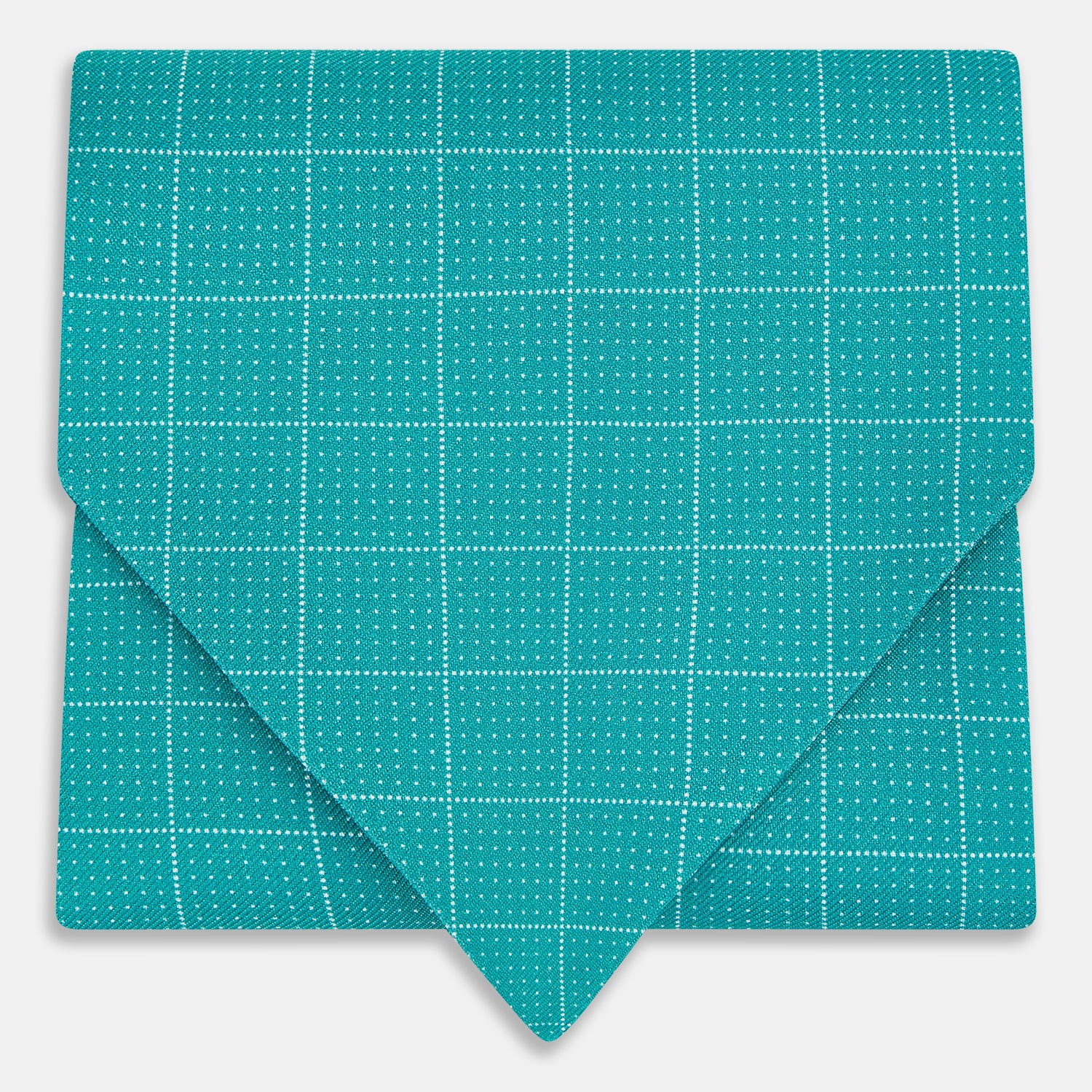 View 1 of product Turquoise Dotted Check Pattern Printed Silk Cravat