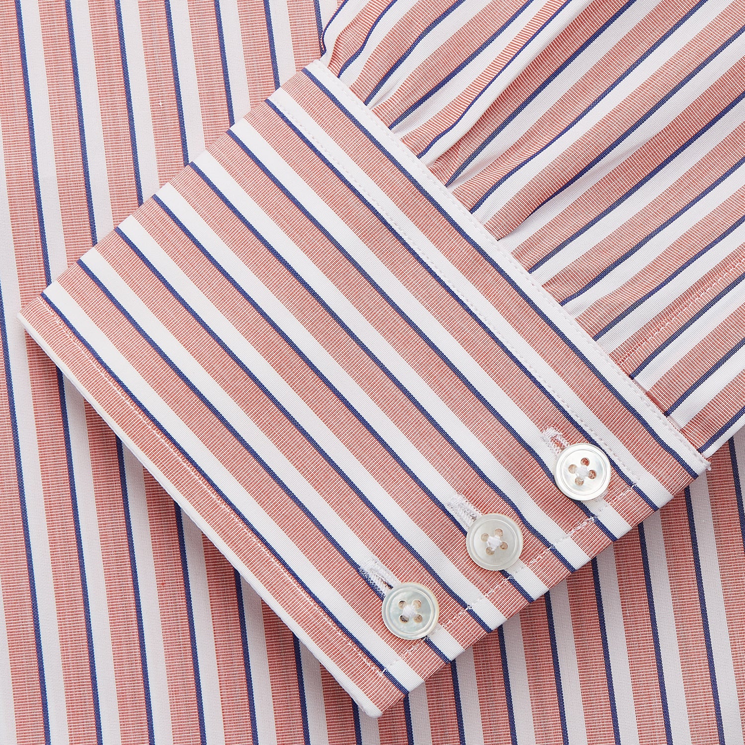 View 3 of product Orange and White Stripe Cotton Regular Fit Mayfair Shirt