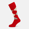 View 1 of product Orange Wool Check Mid-Length Socks