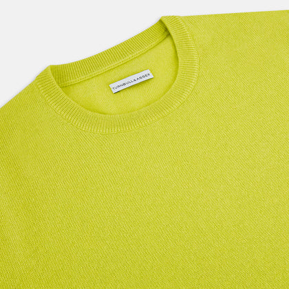 Lemon Green Cashmere Round Neck Jumper Image 8