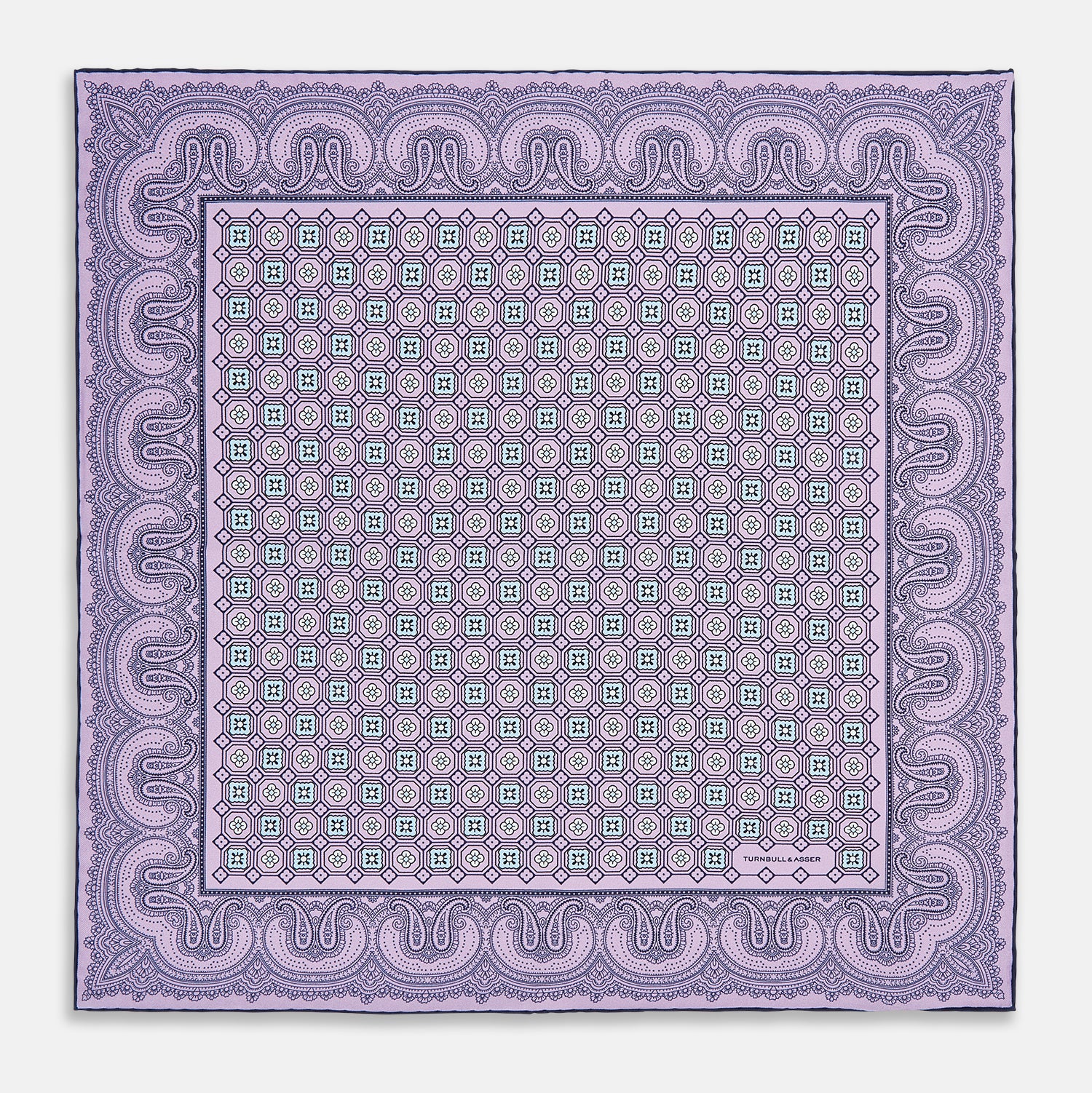 View 9 of product Lilac Floral Tile and Paisley Silk Pocket Square