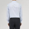 View 3 of product Tailored Fit Blue Fine Bengal Stripe Shirt with Kent Collar and 2-Button Cuffs
