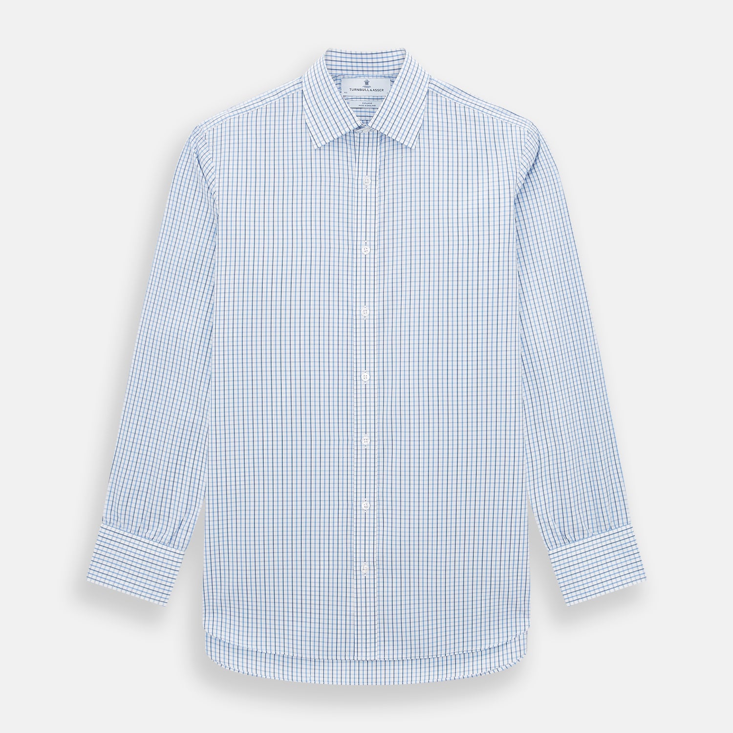 View 1 of product Blue and Navy Tattersall Check Mayfair Shirt