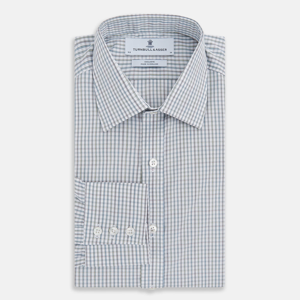 Forest Green with Multi-Hued Graph Check Mayfair Shirt