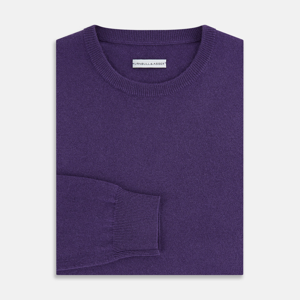 Purple Cashmere Round Neck Jumper