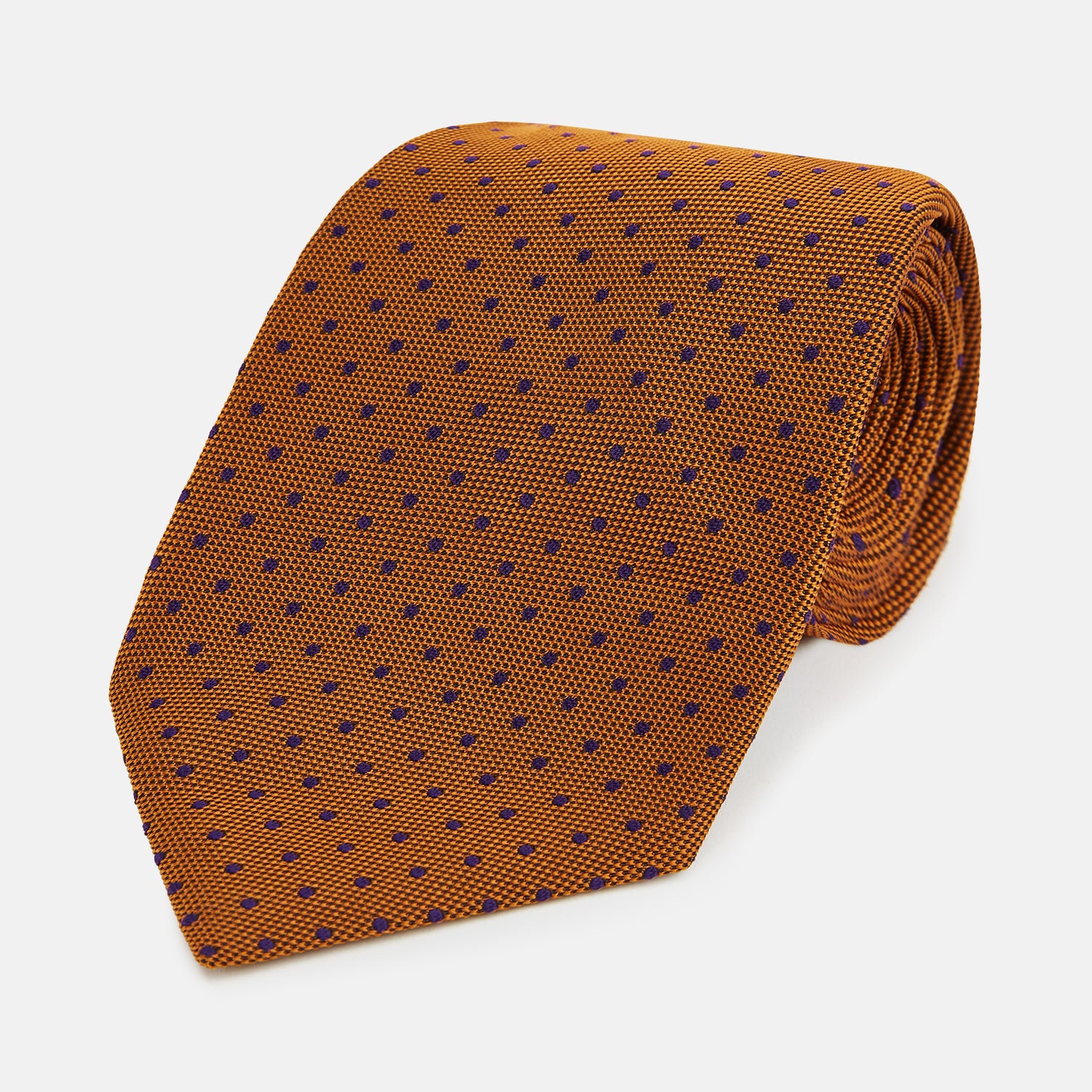 View 1 of product Purple and Orange Micro Dot Silk Tie